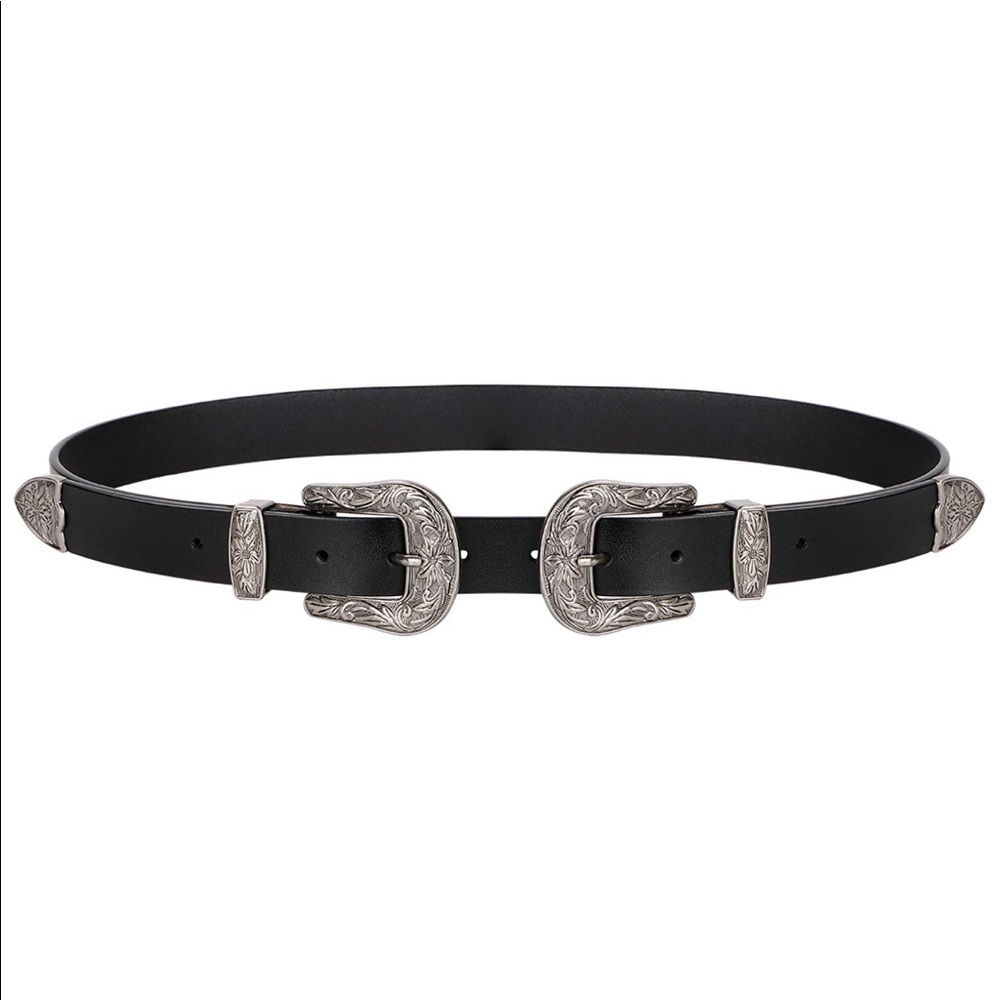 Vintage Western Double Buckle Belt
